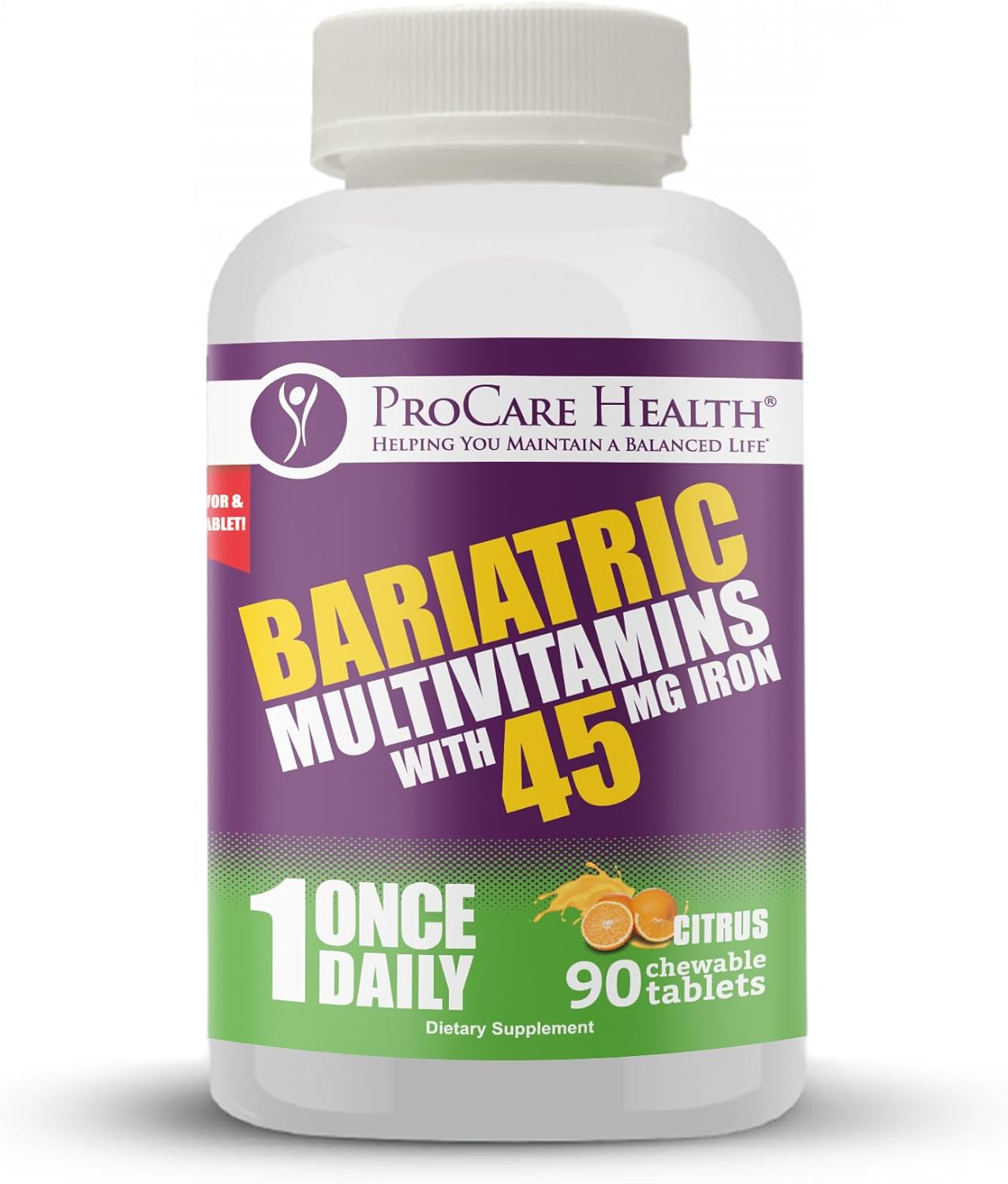 ProCare Health | Bariatric Multivitamin | Chewable | 45mg l Citrus | 90 Count | 3 Month Supply