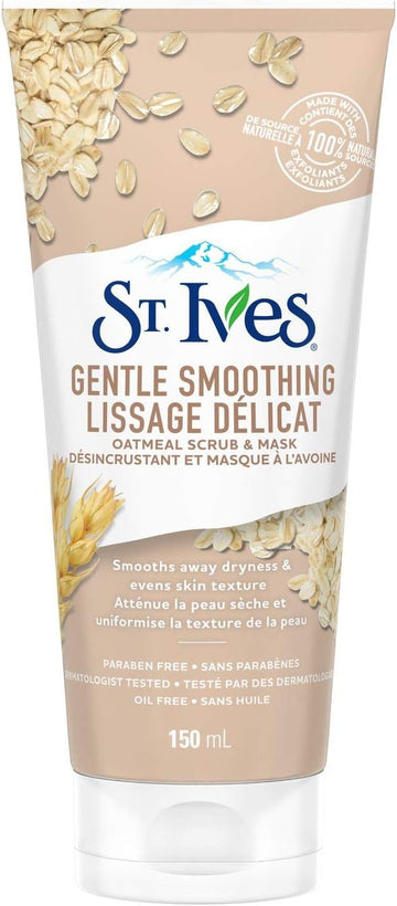 St. Ives Oatmeal Scrub + Mask 100% Natural Exfoliants Hypoallergenic And Paraben Free