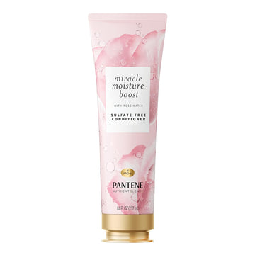 Pantene Nutrient Blends Miracle Moisture Boost Rose Water Conditioner For Dry Hair, Sulfate Free, 8 Fl Oz