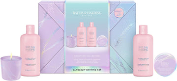 Baylis & Harding Jojoba, Vanilla & Almond Oil Gift Wrapped Candlelit Gift Set - Vegan Friendly (Pack Of 1)