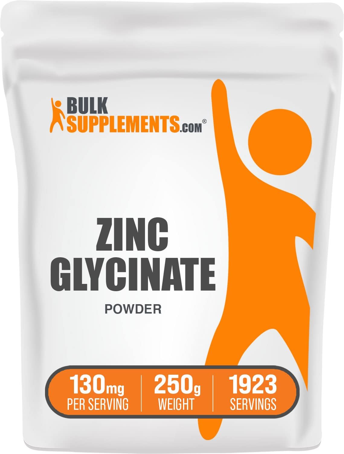 BulkSupplements.com Zinc Glycinate Powder - Zinc Supplements, Zinc 40m