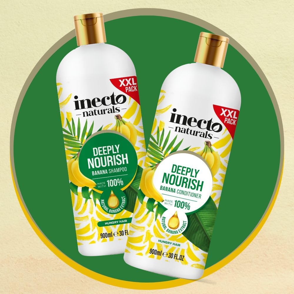 INECTO Natural Banana Conditioner 900ml, Super-Creamy Infused with 100% Natural Banana Extract, Deeply Nourish, Hungry Hair : Amazon.co.uk: Beauty