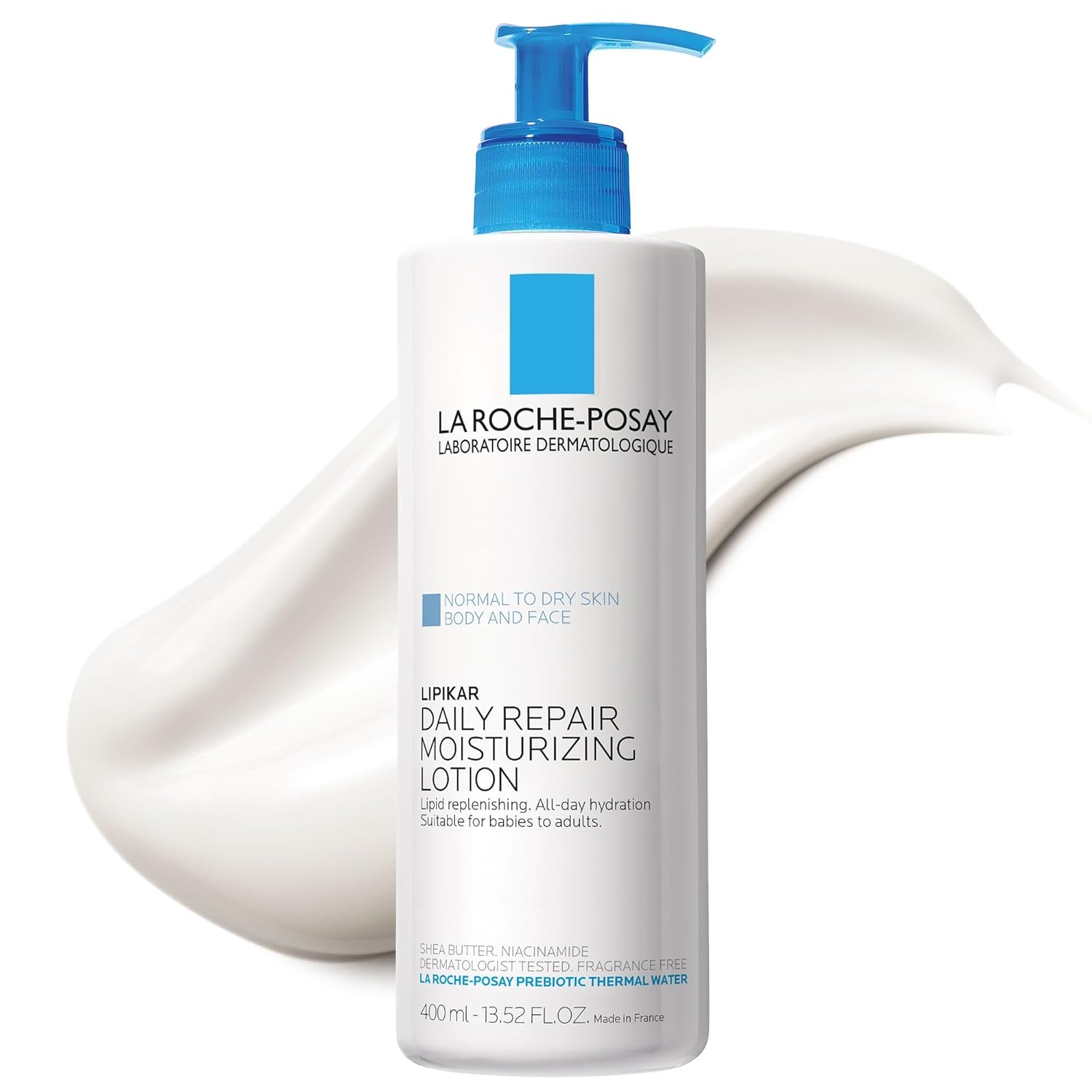 La Roche-Posay Lipikar Body Lotion Daily Repair Moisturizing Cream, Fragrance Free Body Moisturizer With Shea Butter, Body Lotion For Dry Skin, Moisturizing For Sensitive Skin