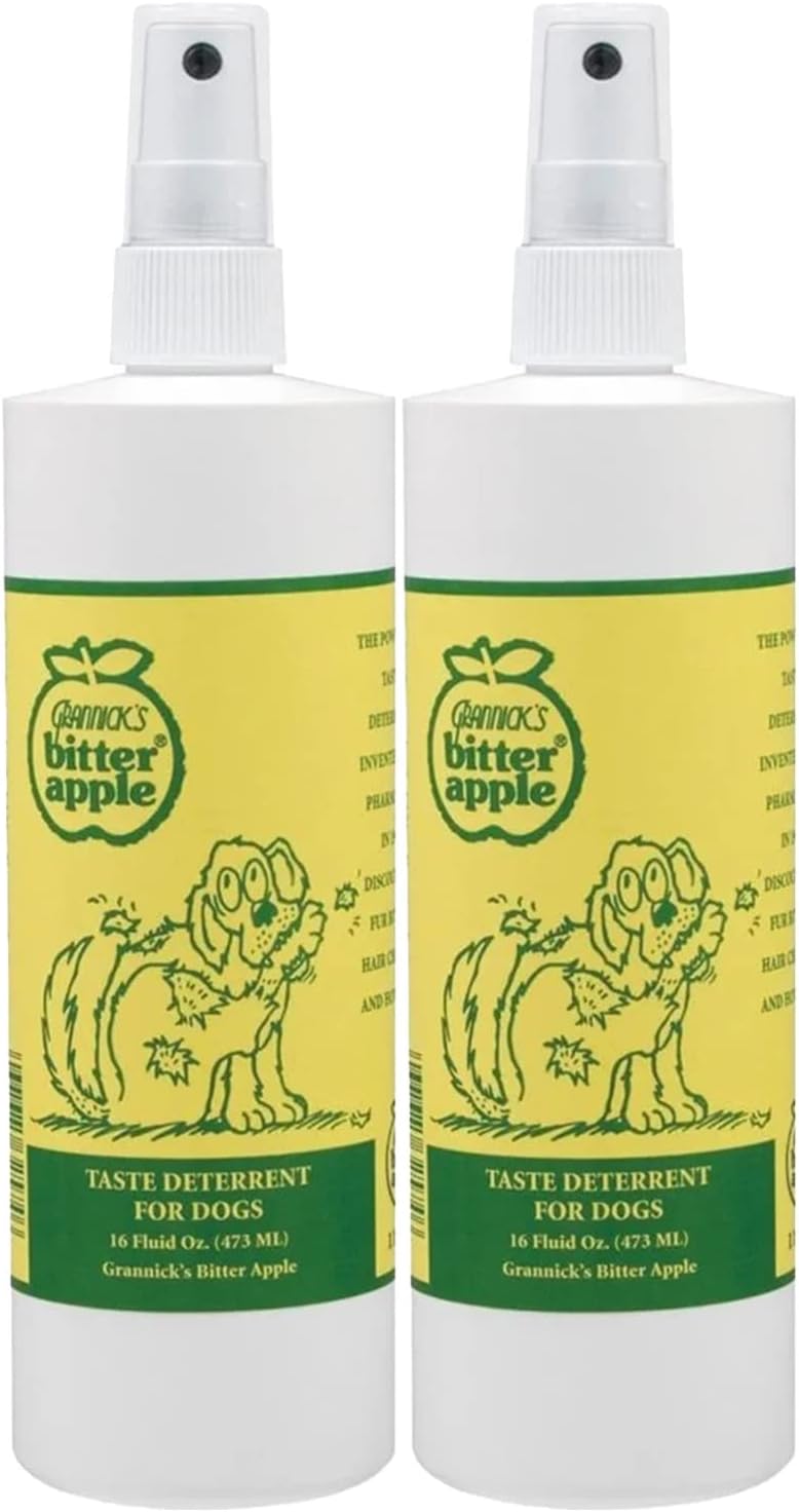 Grannick'S Bitter Apple Taste Deterrent Spray Bottle For Dogs, 16 Ounces. Pack Of 2