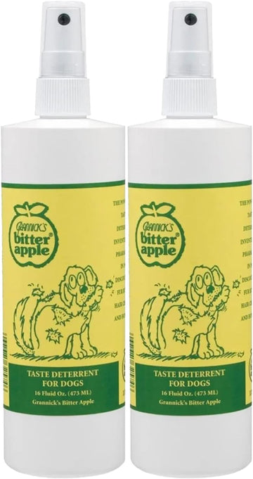 Grannick'S Bitter Apple Taste Deterrent Spray Bottle For Dogs, 16 Ounces. Pack Of 2