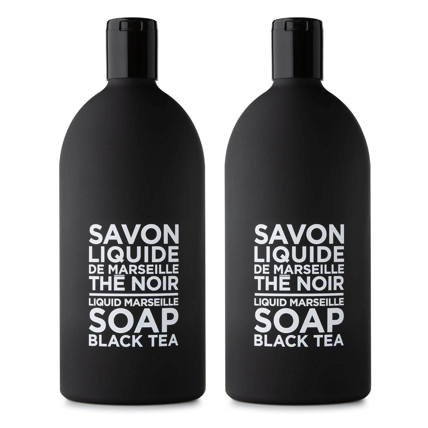 Compagnie De Provence Savon De Marseille Extra Pure Liquid Soap, Black Tea, Two 33.8 Fl Oz Plastic Bottle Refills