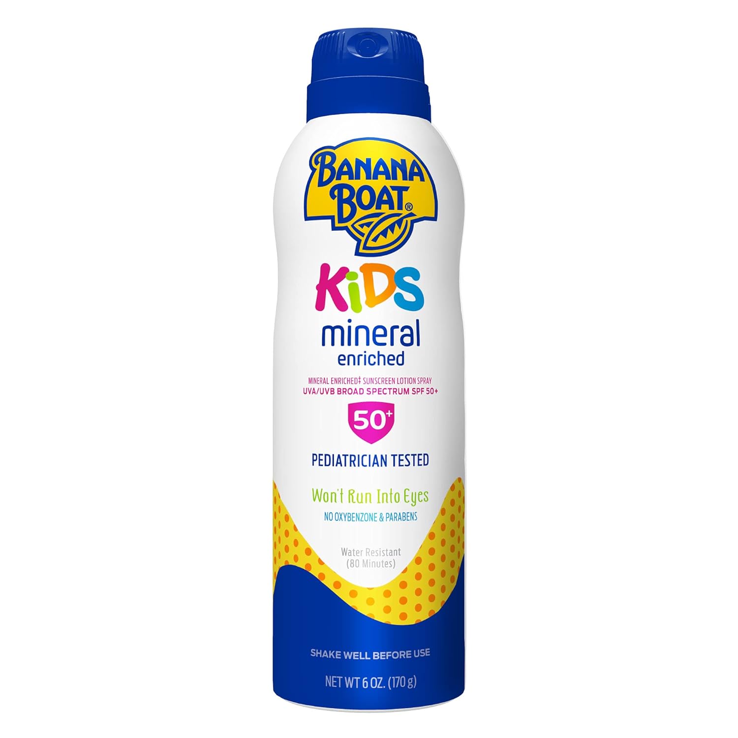 Banana Boat Kids Mineral Enriched, Won'T Run Into Eyes, Reef Friendly, Broad Spectrum Sunscreen Spray, Spf 50, 6Oz