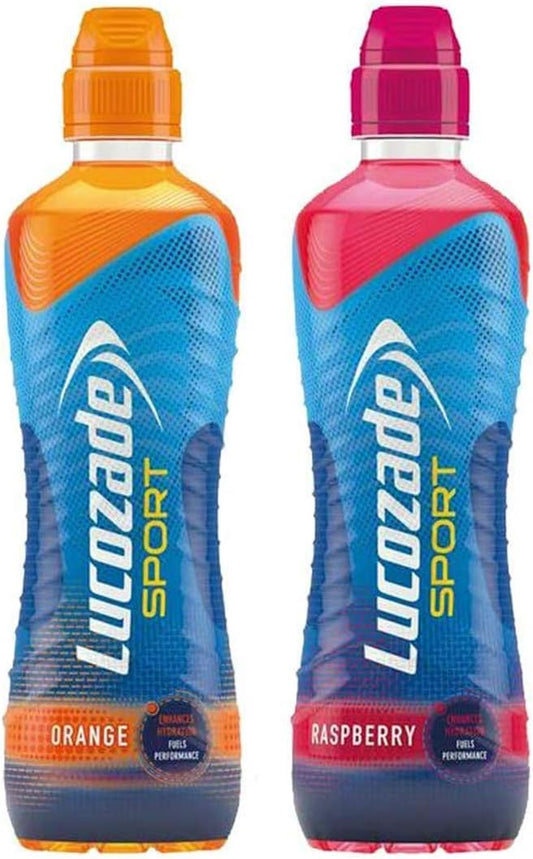 Lucozade Sport Isotonic Drink Mixed Flavour Selection Box (12 X 500Ml) - Orange, Raspberry