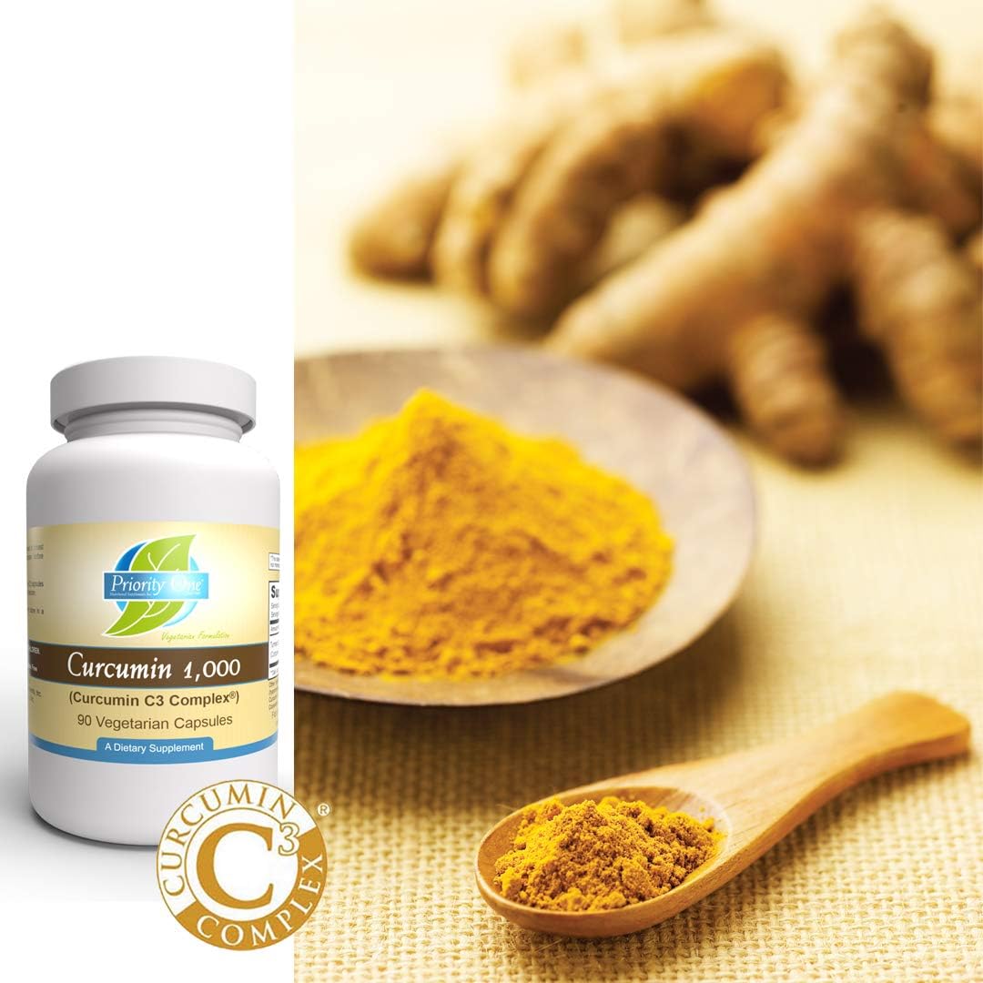 Priority One Vitamins Curcumin 1,000mg Turmeric 90 Vegetarian Capsules Curcumin C3 Complex 95% : Health & Household