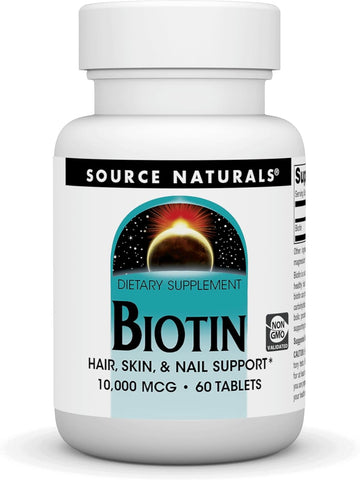 Source Naturals Biotin, Hair, Skin, And Nail Support*, 10,000 Mcg - No
