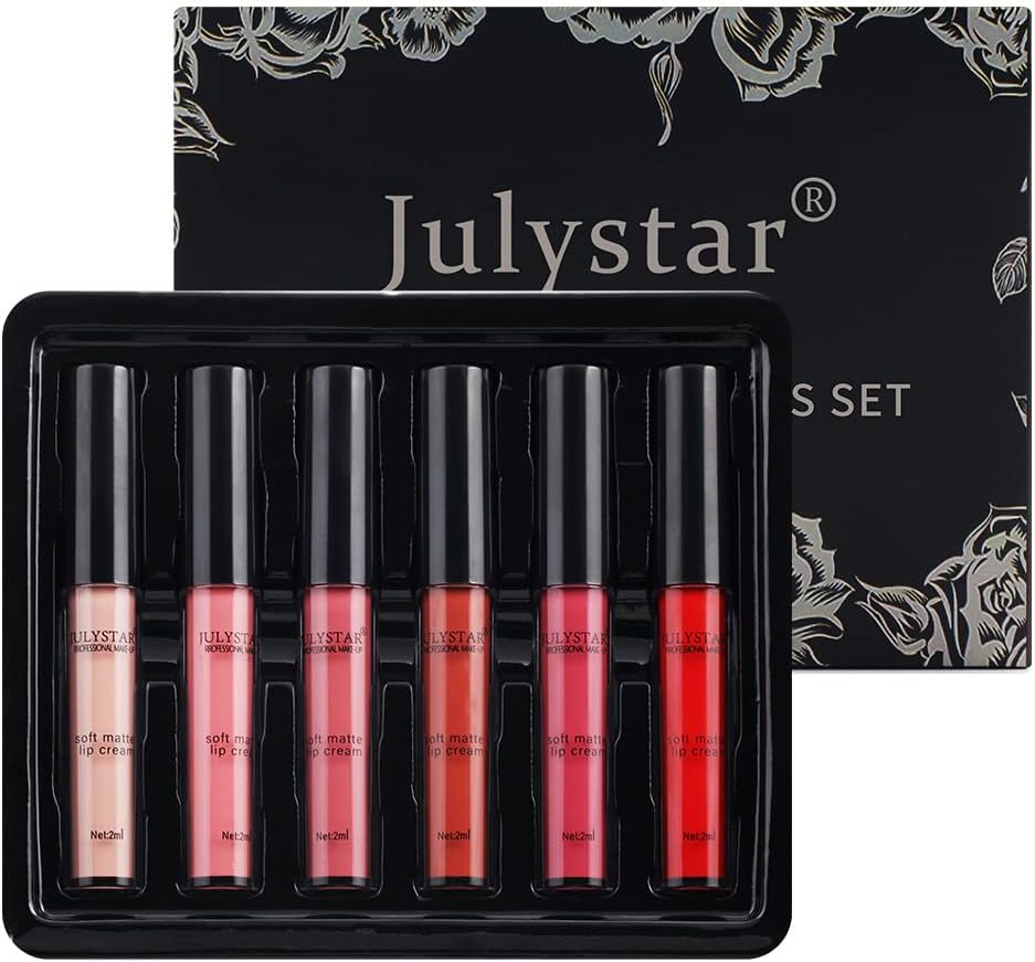 Julystar Matte Lip Glaze Set Colorful Lipstick Lip Gloss Set