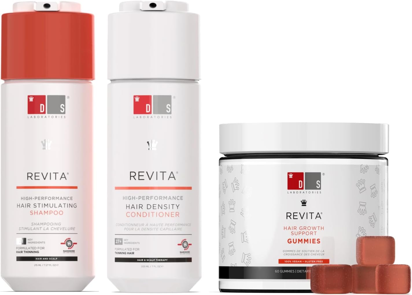 Ds Laboratories Revita Shampoo And Conditioner Set & Revita Gummies, Hair Thickening Shampoo And Conditioner To Support Hair Growth & Hair Vitamins For Thicker Hair Growth, Hair Care