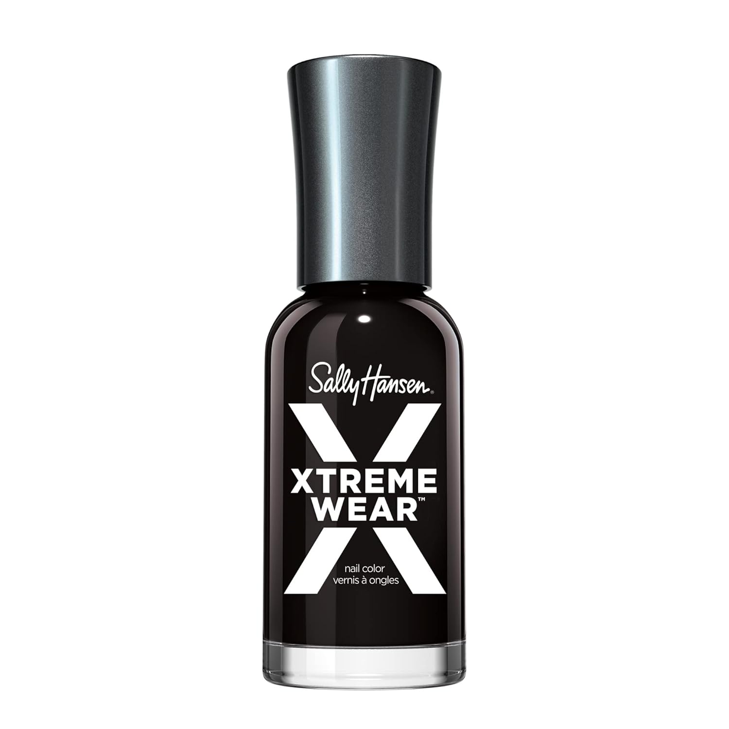 Sally Hansen Xtreme Wear Nail Polish, Streak-Free, Shiny Finish, Long-Lasting Nail Color, Black Out, 0.40 Fl Oz