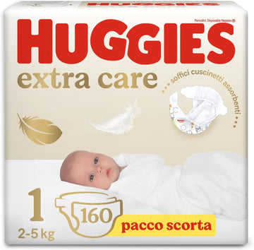 Huggies Newborn Nappies, Size 2 (3-6Kg), 1 Pack Of 24 Nappies