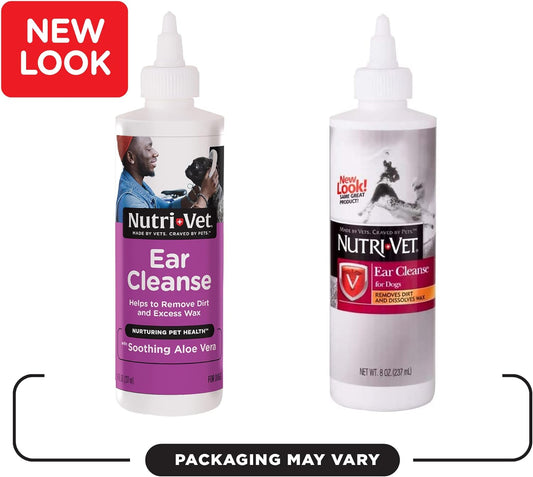 Nutri-Vet Ear Cleanse for Dogs - Ear Cleaner & Deodorizer - 8 oz, White, 8-oz bottle