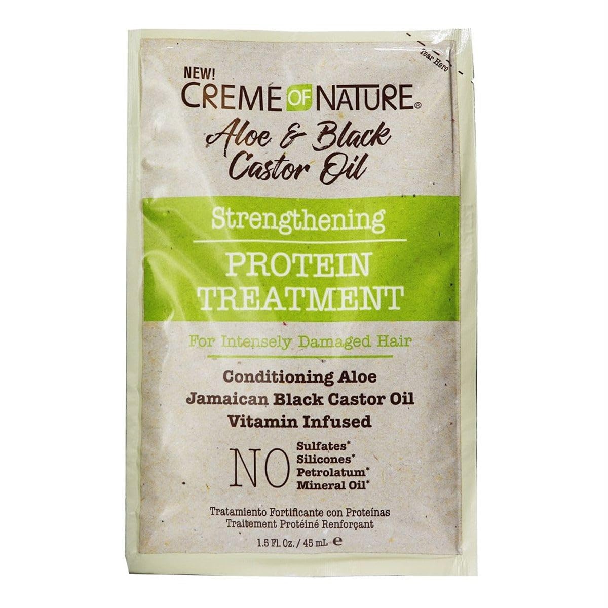 Protein Treatment by Creme of Nature, With Aloe Vera Juice, Jamaican Black Castor Oil, 1.5 Oz : Beauty & Personal Care