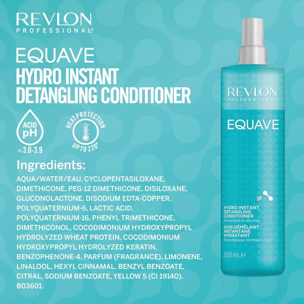 REVLON PROFESSIONAL Equave Hydro Bi-Phase Detangling Conditioner for Normal To Dry Hair, Leave-in Conditioner, Detangling Conditioner, Leave-in Conditioner with Heat Protection, Hair-Smoothing Leave-in Conditioner – 500 ml : Amazon.co.uk: Beauty