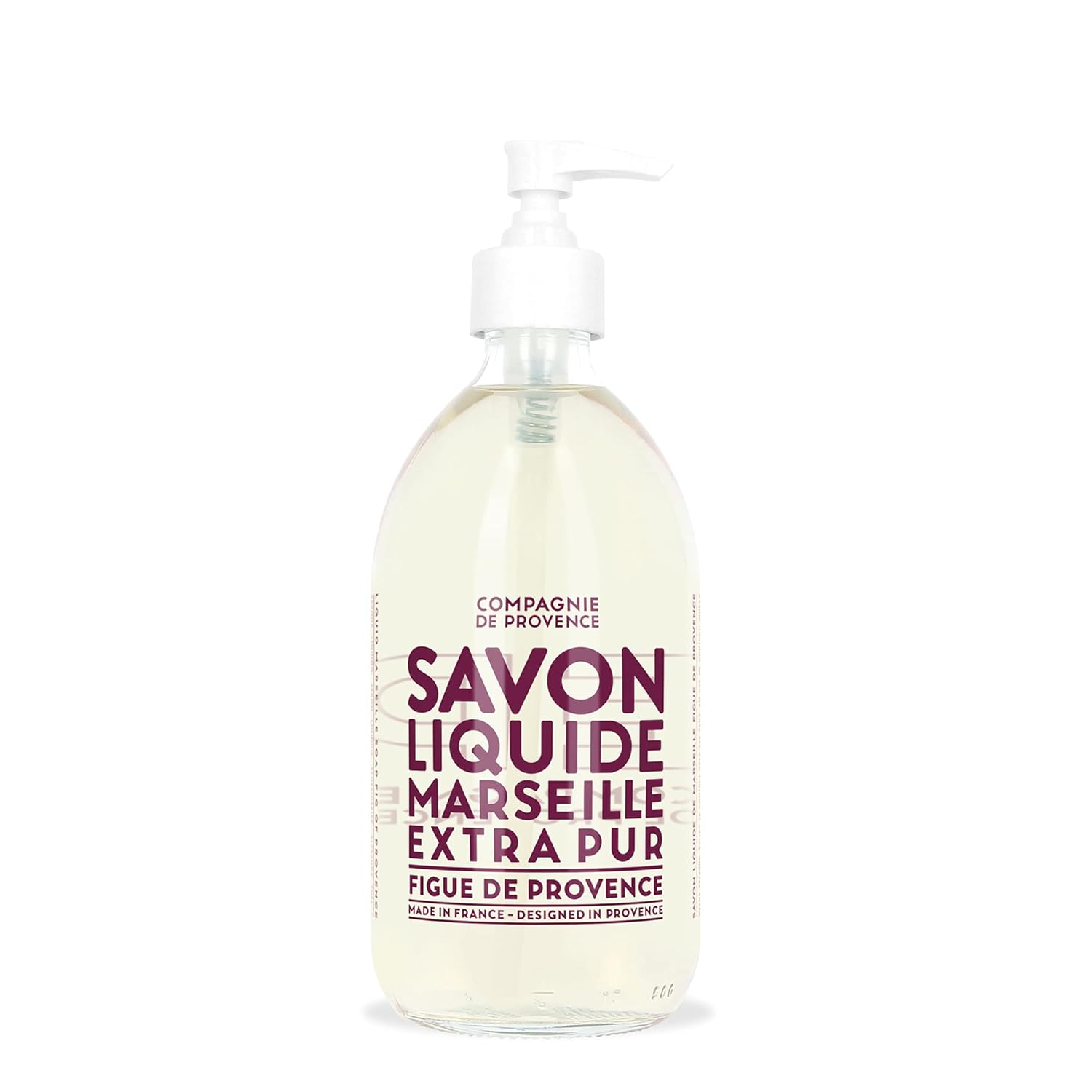Compagnie De Provence Savon De Marseille Extra Pure Liquid Soap - Fig Of Provence - 16.7 Fl Oz Glass Pump Bottle And 33.8 Fl Oz Plastic Bottle Refill