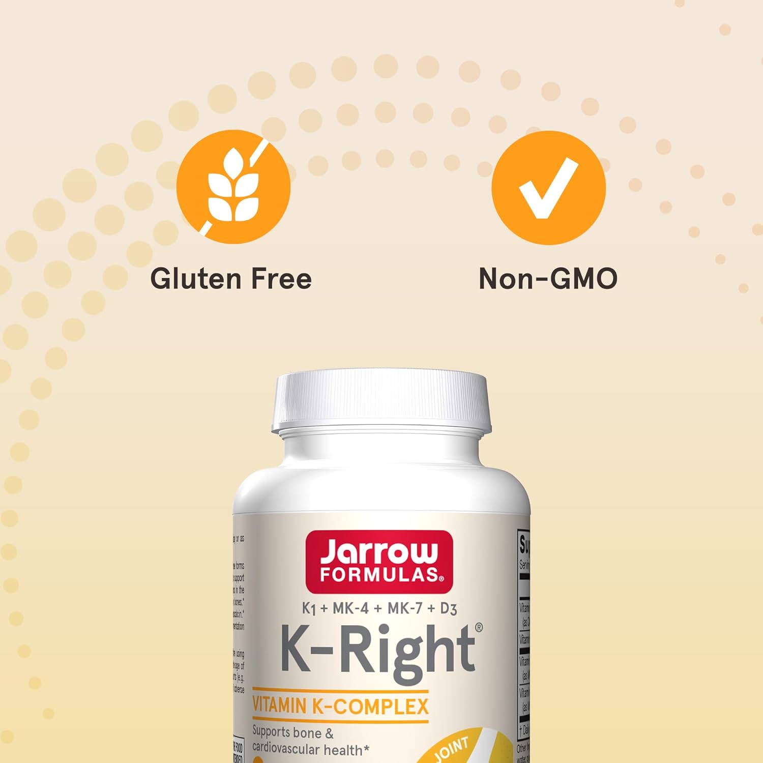 Jarrow Formulas K-Right - Vitamin K-Complex (K1, Mk-4, Mk-7, D3) - 60 Servings (Softgels) - Dietary Supplement For Bone & Cardiovascular Health Support - Vitamin K2 Mk-7 - Gluten Free : Health & Household