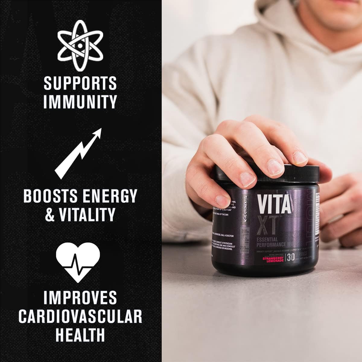 Jacked Factory Vita Xt Performance Vitamin Powder - Daily Multivitamin Powder For Men With Ksm-66 Ashwagandha, Prebiotic Fiber, Vitamin A, C, D, K, B6, B12, & More - Strawberry Lemonade, 30Sv : Health & Household