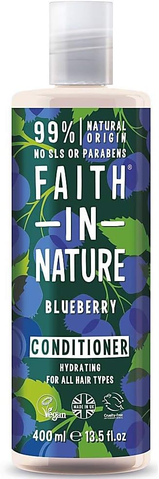Faith In Nature Natural Blueberry Conditioner, Hydrating, Vegan & Cruelty Free, No Sls Or Parabens, For All Hair Types, 400Ml