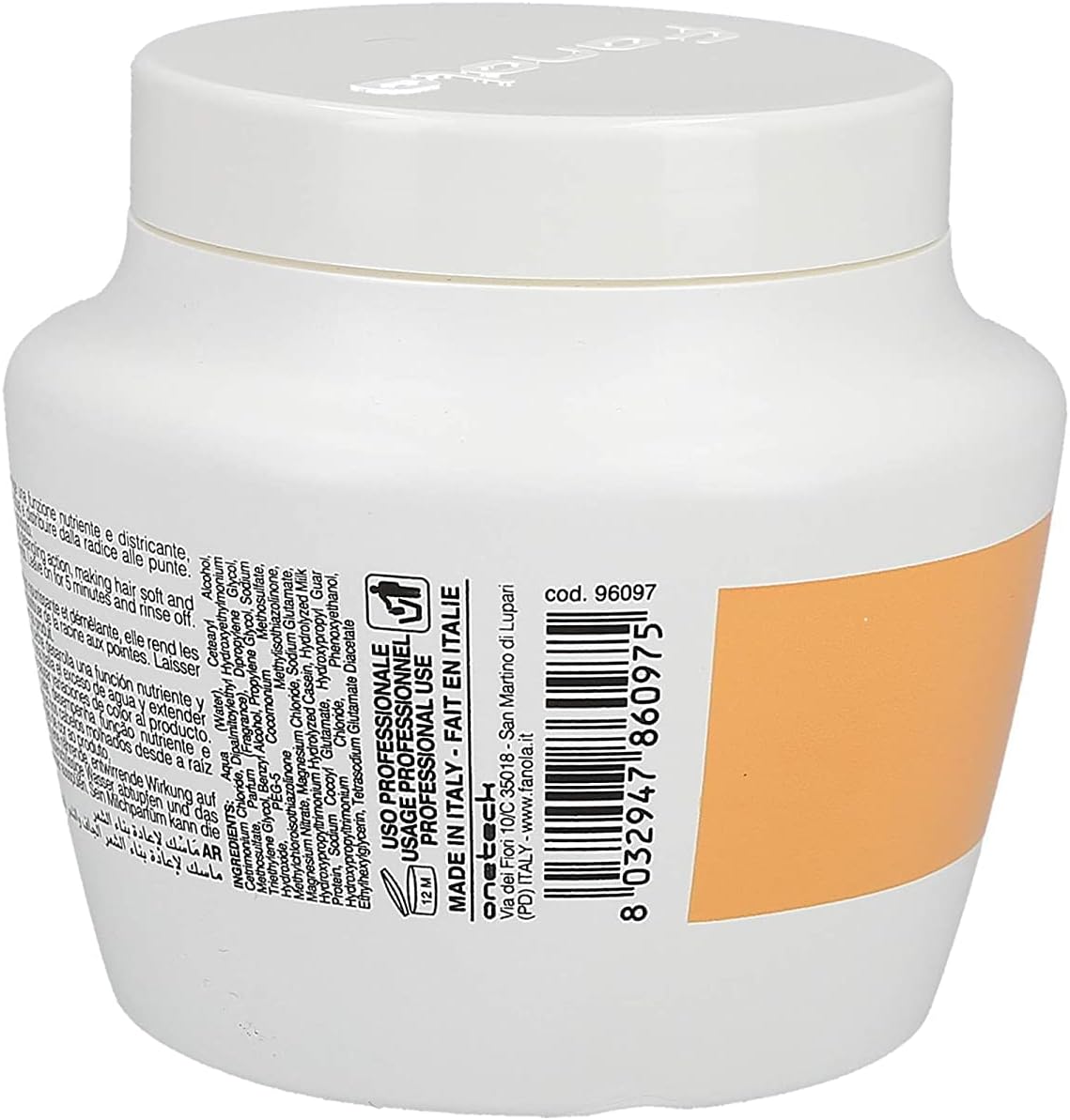Fanola Restructuring Mask, Nourishing And Detangling Action For Dry And Frizzy Hair, Enriched Formula With Milk Proteins, 1500
