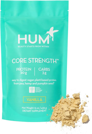 HUM Core Strength Vanilla Protein Powder - Digestion Friendly Vegan Pl