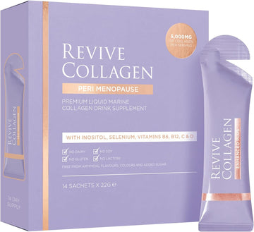 Revive Collagen Premium Menopause Range - Hydrolysed Liquid Marine Collagen Drink (14, Peri Menopause)