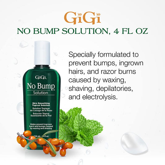 Gigi No Bump Solution - Ingrown Hair Treatment & Skin Smoothing For After Shave Waxing, Prevents Razor Bumps & Post-Waxing Irritation, 8 Fl Oz