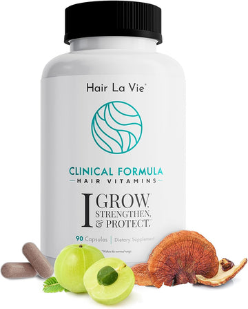 Hair La Vie Clinical Formula Hair Growth Vitamins for Women and Men with Biotin 5000mcg, Collagen, and Saw Palmetto - Healthy Hair Growth Supplement Within Normal ranges 90 Count (Pack of 1)