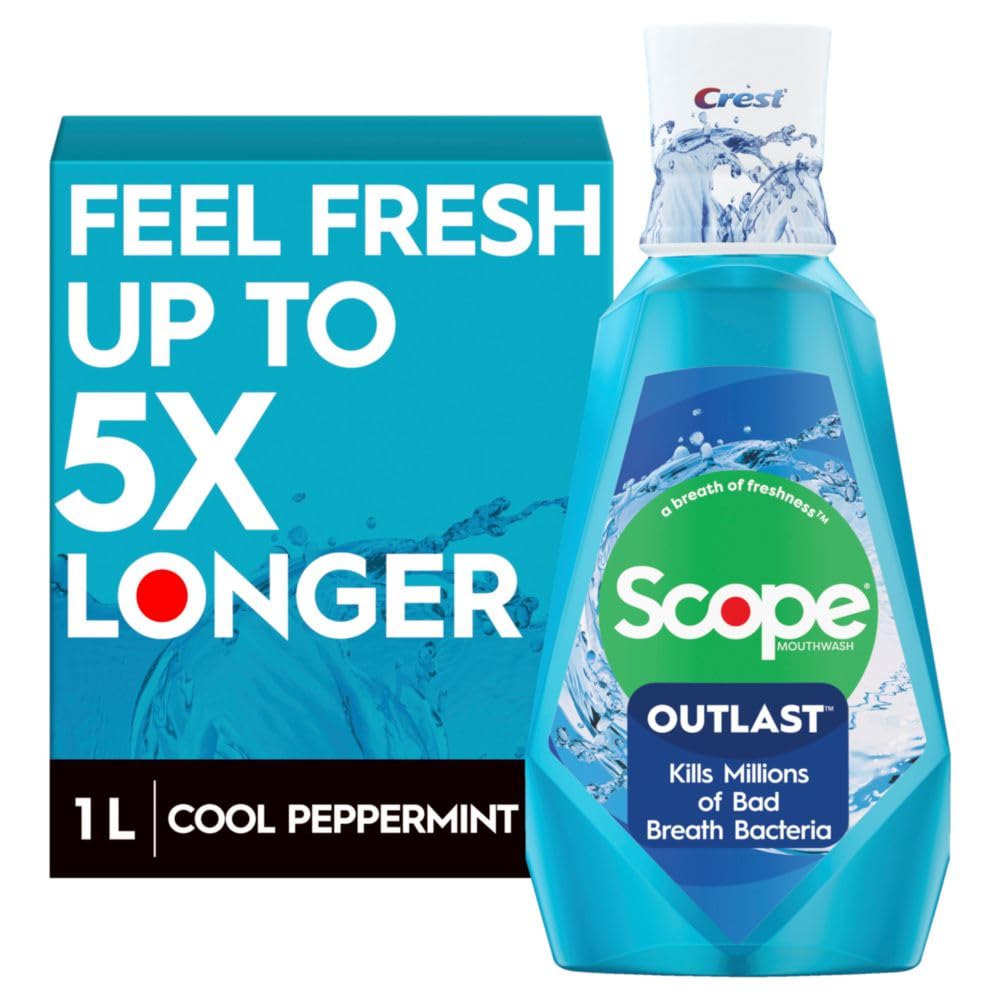 Crest Scope Outlast Mouthwash, Long Lasting Peppermint, 1 L (Sg_B019Fgcow6_Us)