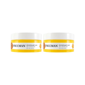 Freeman Plumping Manuka Honey Gel Facial Mask, Niacinamide & Honey, Plumping & Nourishing, Unclogs Pores, Moisturizes Skin For Healthy Glow, Vegan & Cruelty Free, 2 Fl.Oz./60 Ml Jar, 2 Count