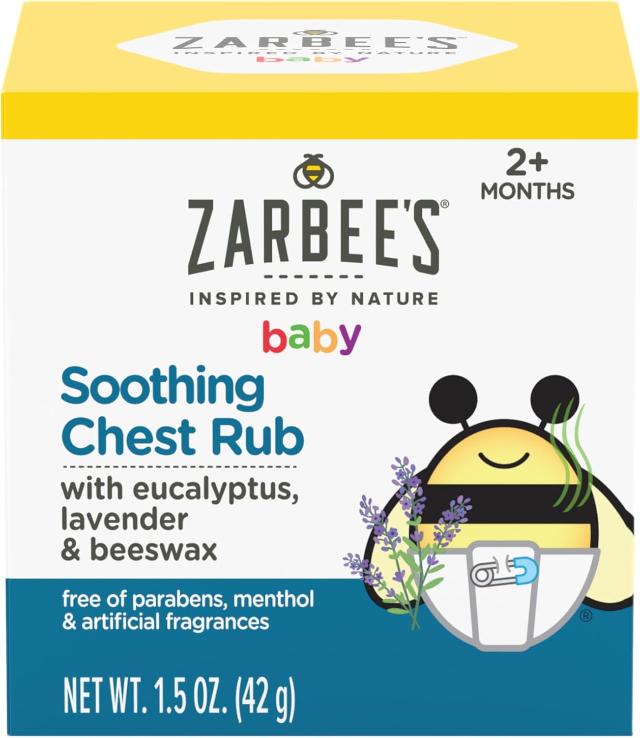 Zarbee'S Baby Soothing Chest Rub With Eucalyptus & Lavender, Petroleum-Free Safe And Effective Formula, 1.5 Ounce