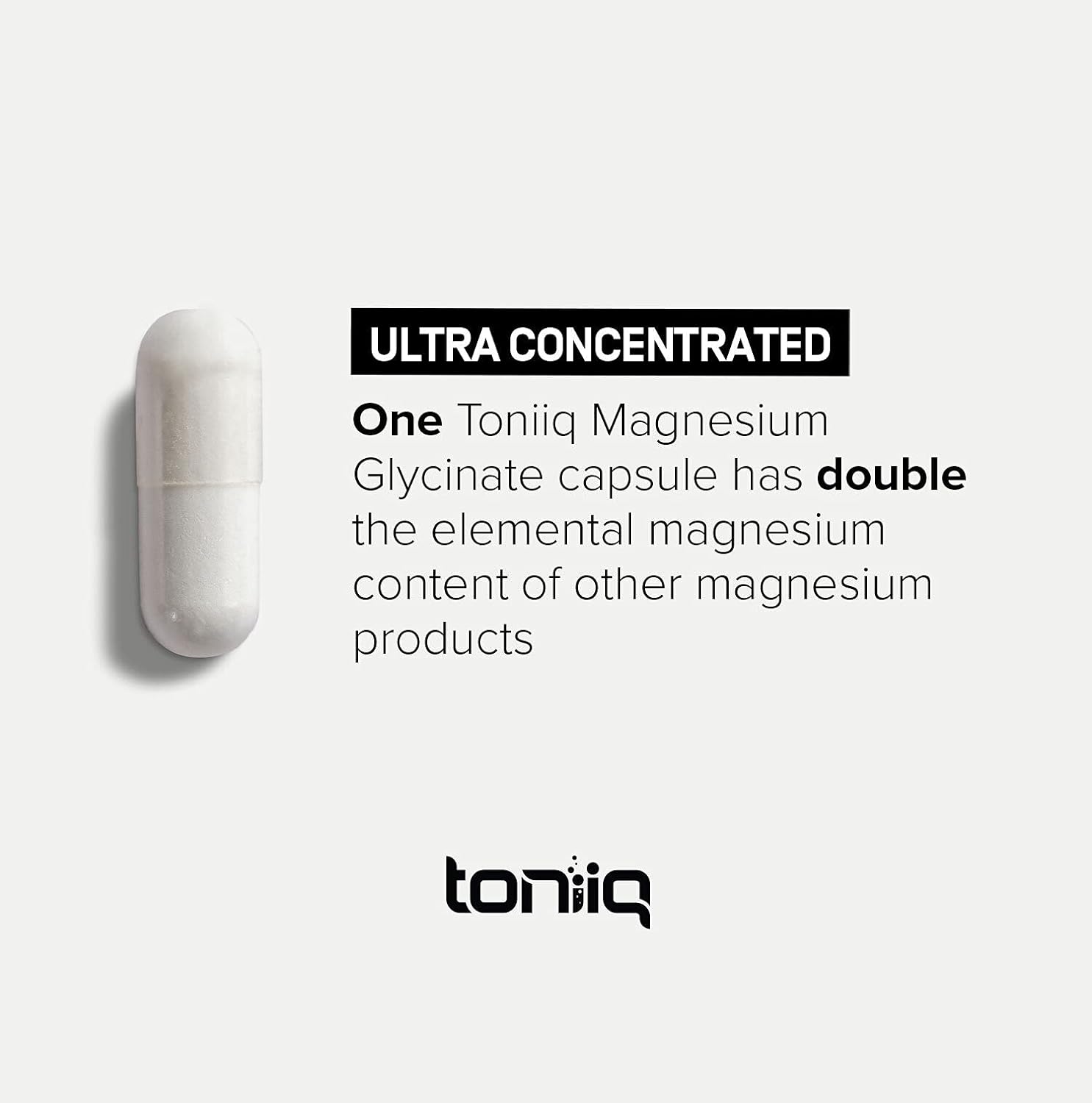 Toniiq 3,000mg Ultra High Strength Magnesium Glycinate - 20% Purified to Contain 600mg of Elemental Magnesium - Chelated and Bioavailable Magnesium Supplement - 240 Veggie Capsules : Health & Household