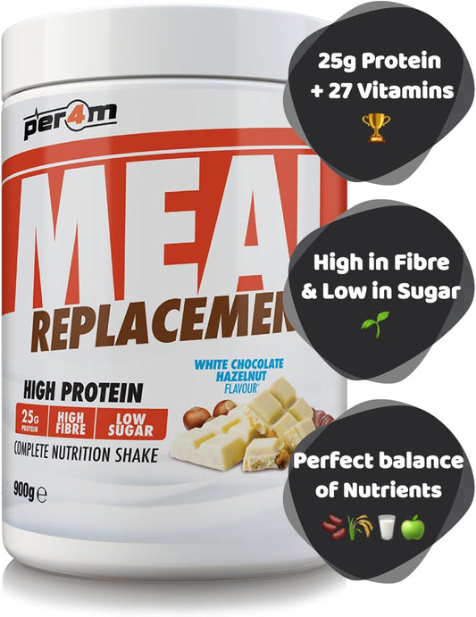 Per4M Mrp Diet Meal Replacement 25G Protein Powder | Complete Nutrition Shake + 27 Vitamins | Metabolism Support, Immunity Boost & Muscle Growth (Strawberry Creme, 900G)