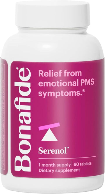 Bonafide Serenol Pms Relief – Hormone-Free, Drug-Free Relief From Mood Swings & Irritability Due To Hormonal Fluctuations – 30 Day Supply (60 Tablets)