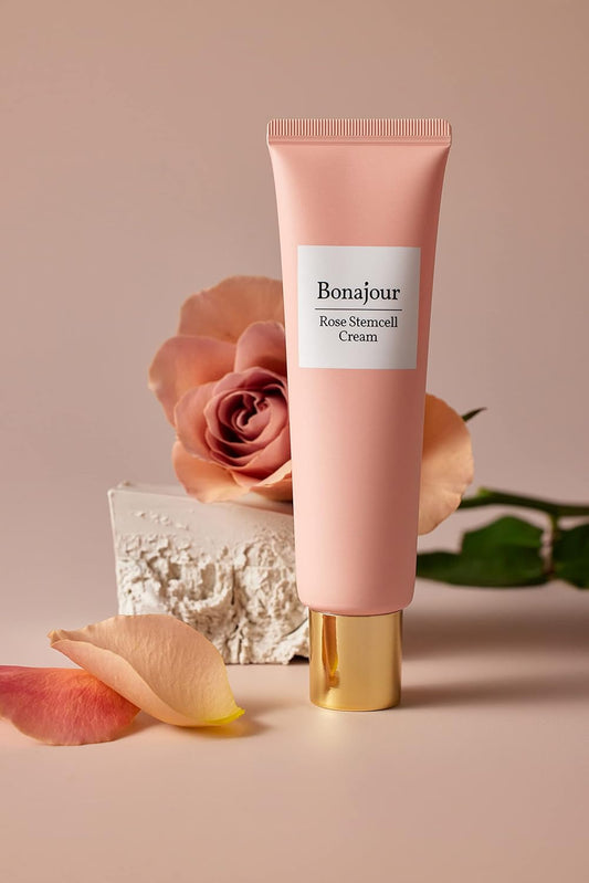 Bonajour] Rose Stem Cell Cream, Moisturizing Vegan Cream 1.69 Fl.Oz