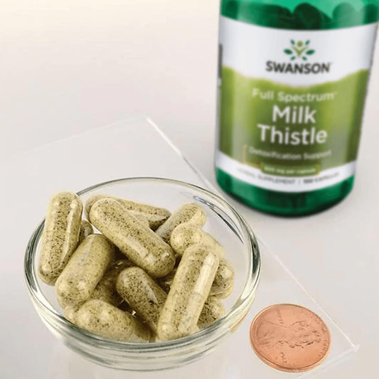 Swanson Milk Thistle - Herbal Liver Support Supplement - Natural Formula Helping to Maintain Overall Health & Weleing - (100 Capsules, 500mg Each) 2 Pack