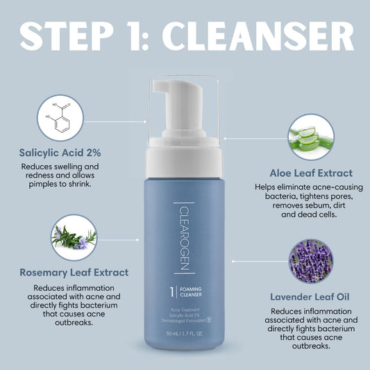 Hormonal Acne Solution Natural Anti-Dht Ingredients Formula Benzoyl Peroxide, 1 Month Original Benzoyl Kit