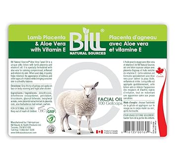 Bill Lamb Placenta With Aloe Vera & Vitamin E 100 Gel Cap