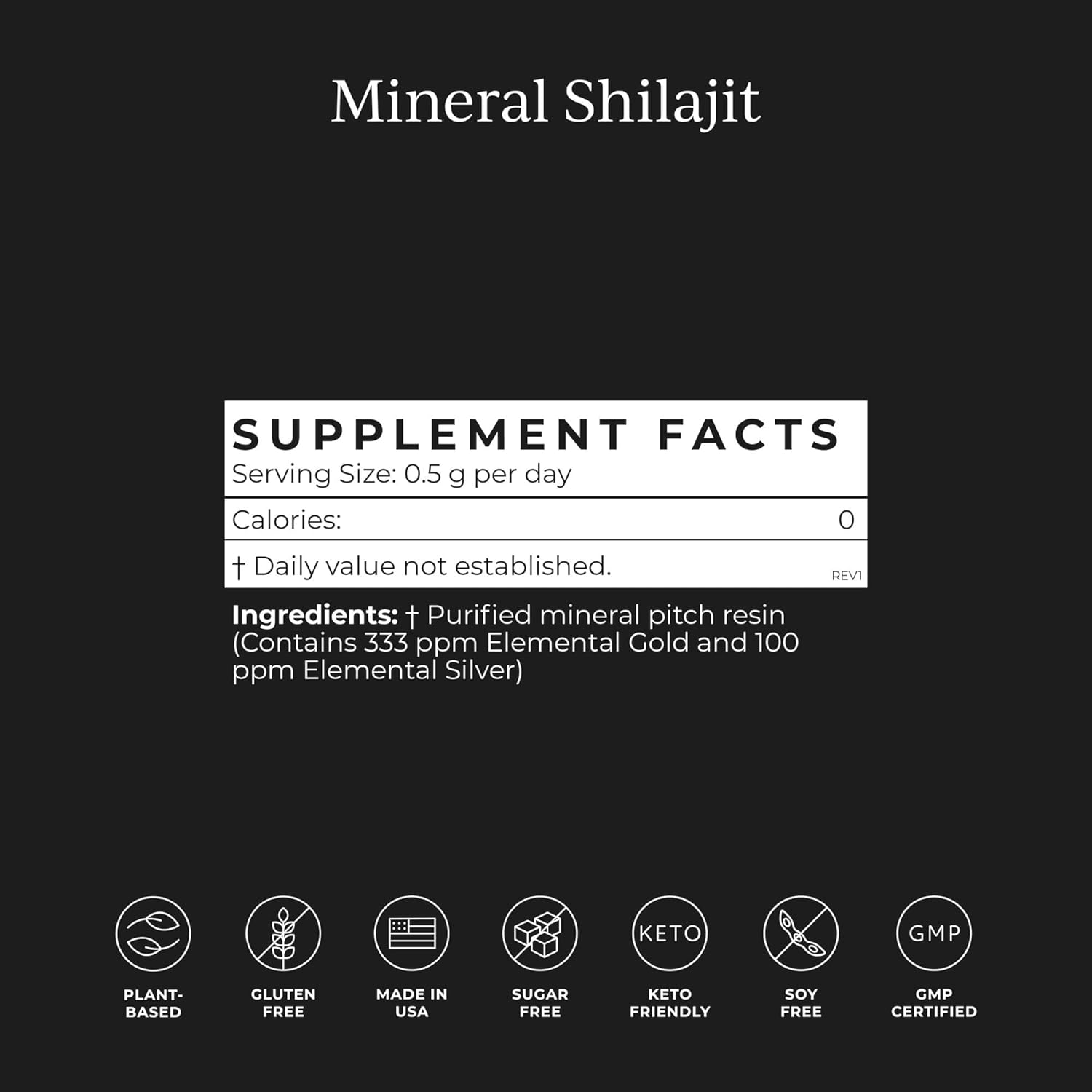 CYMBIOTIKA Pure Shilajit Resin with Elemental Gold, Fulvic Acid, 84+ Trace Minerals, Digestive & Immune Supplement to Support Focus & Energy, Overall Health, High Potency, Vegan, Non GMO, 15g Jar : Health & Household