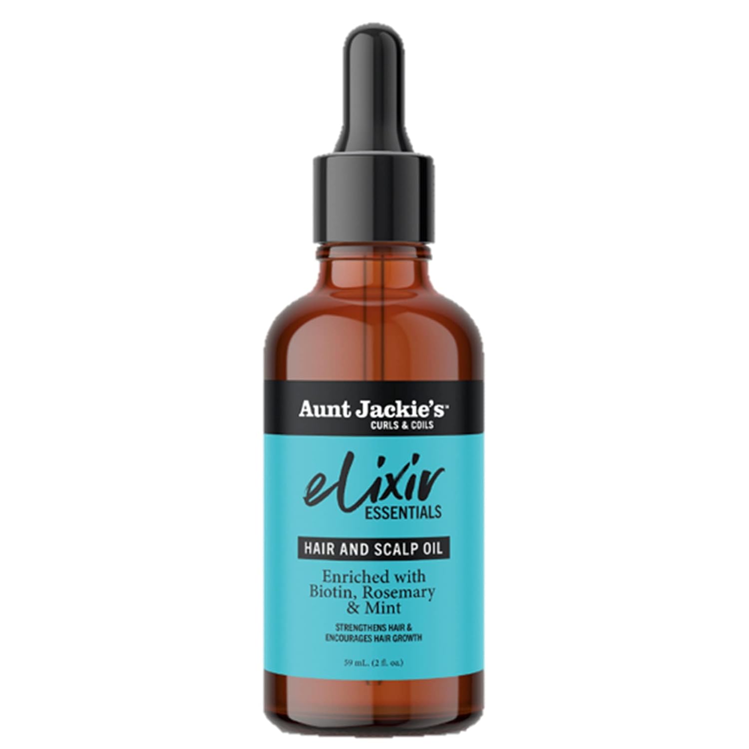 Aunt Jackie'S Elixir Essentials Hair & Scalp Oil Enriched With Biotin, Rosemary & Mint, Nourishes, Thickens & Supports Hair Growth, 2 Oz