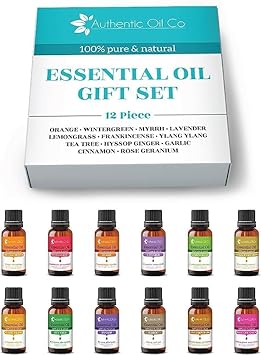 12 Piece Organic 10ml Essential Oil Gift Set 2 Pure and Natural Oils Aromatherapy Diffuser, Cosmetics : Amazon.co.uk: Beauty