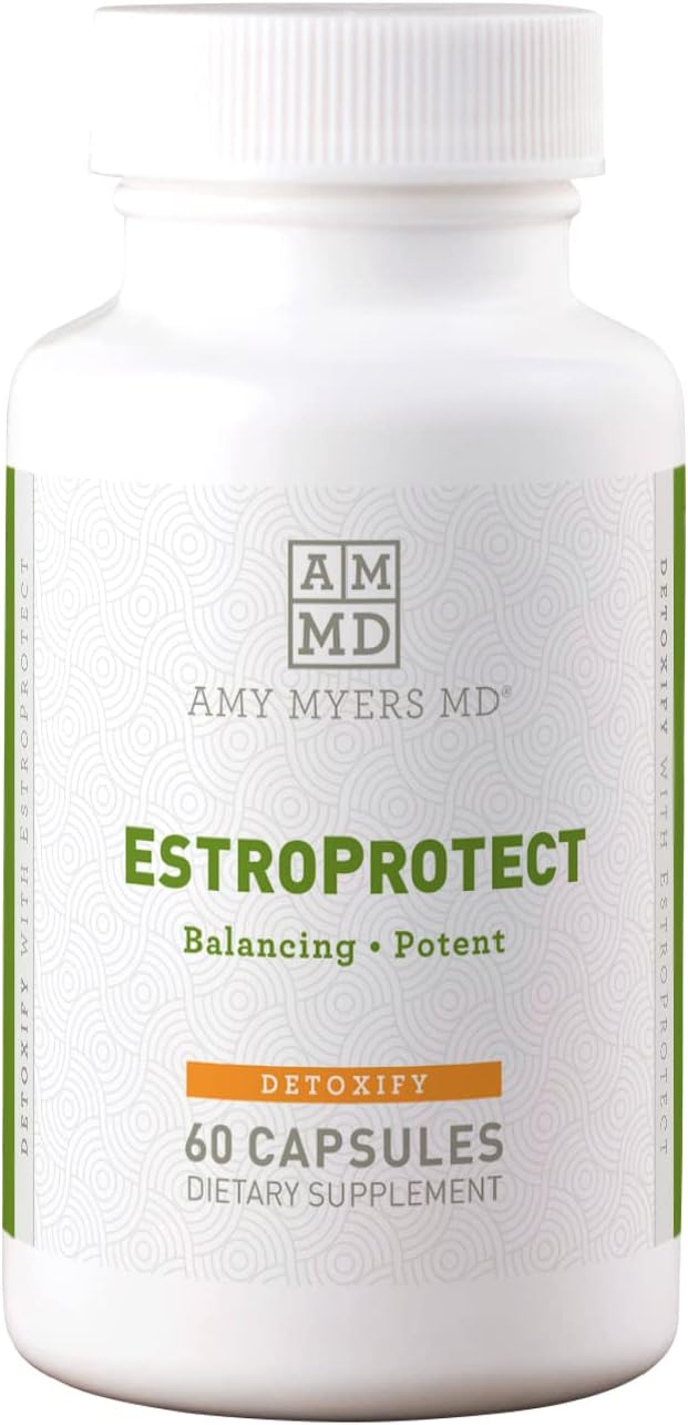 Estroprotect Supplement for Women, Amy Myers - Support Healthy Estrogen Balance, Internal Thermostat, and Menstrual Comfort - 60 Capsules, Dietary Supplement