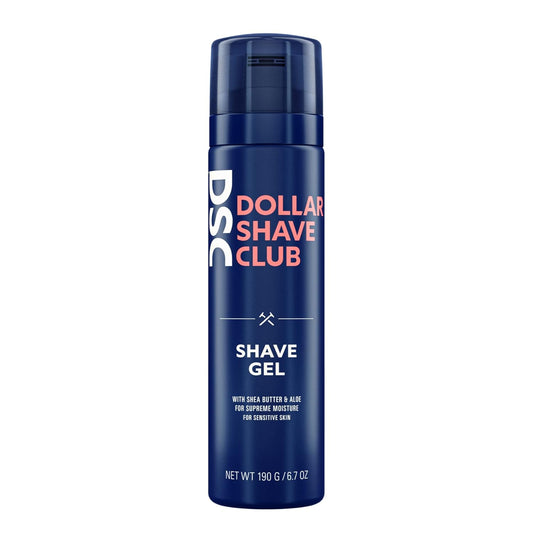 Dollar Shave Club | Shave Gel 2-Pack | Formulated With Shea Butter And Aloe, Helping Prevent Shave Irritation, Provides Long Lasting Lubrication During Shaving, Safe For Sensitive Skin, Blue