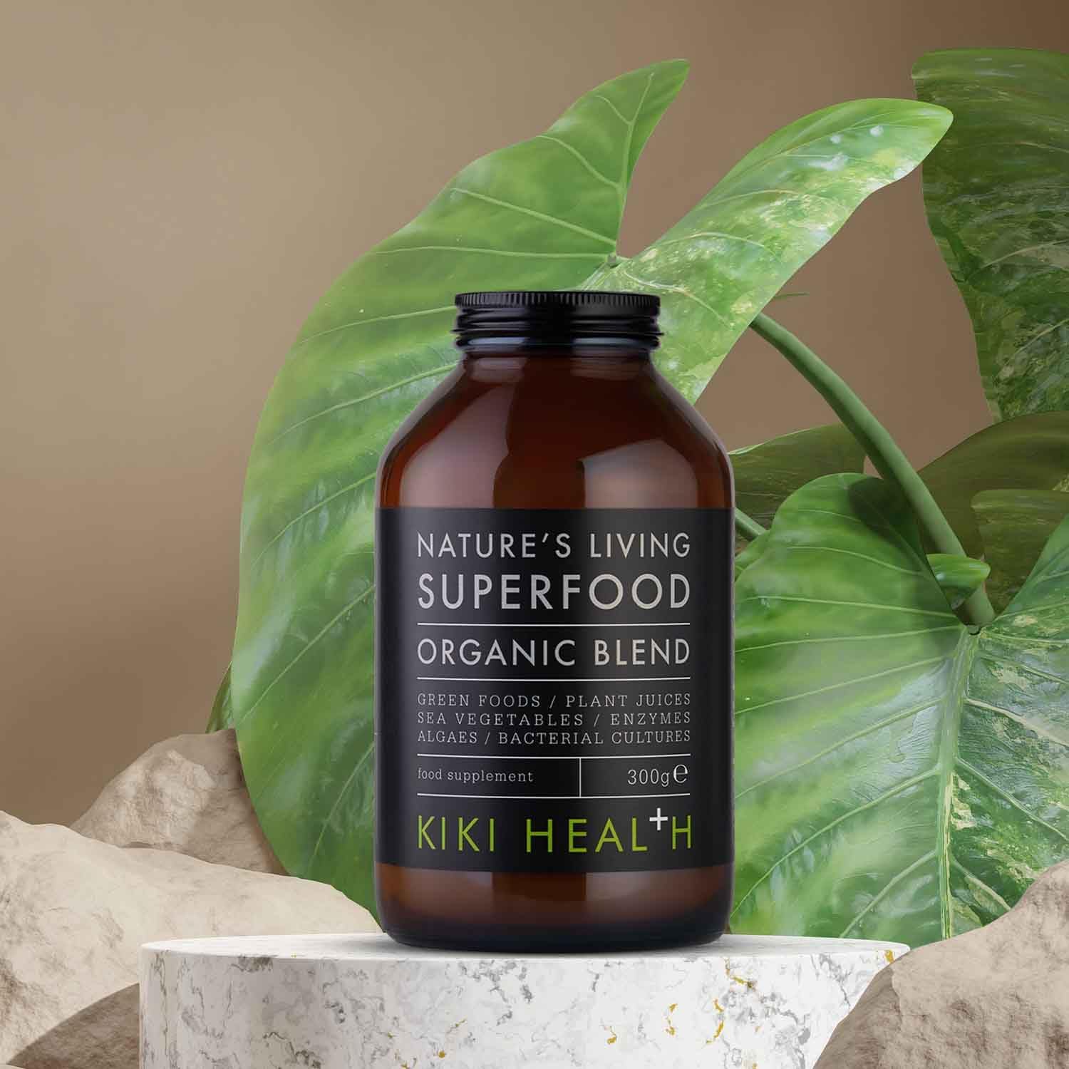 KIKI Health Organic Nature's Living Superfood Powder | Digestive Enzymes | Antioxidant Supplement for Smoothie Mix & Daily Drink | Boosts Energy, Alkalize & Pure Detox | 300g : Amazon.co.uk: Beauty
