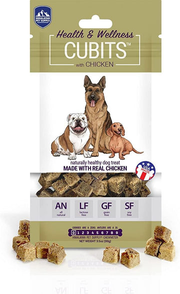 Himalayan Pet Supply Cubits With Chicken | Natural Training Treat | No Crumbs - No Sticky Mess | Gluten - Lactose - Soy - Grain Free | 3.5 Oz Per Pouch