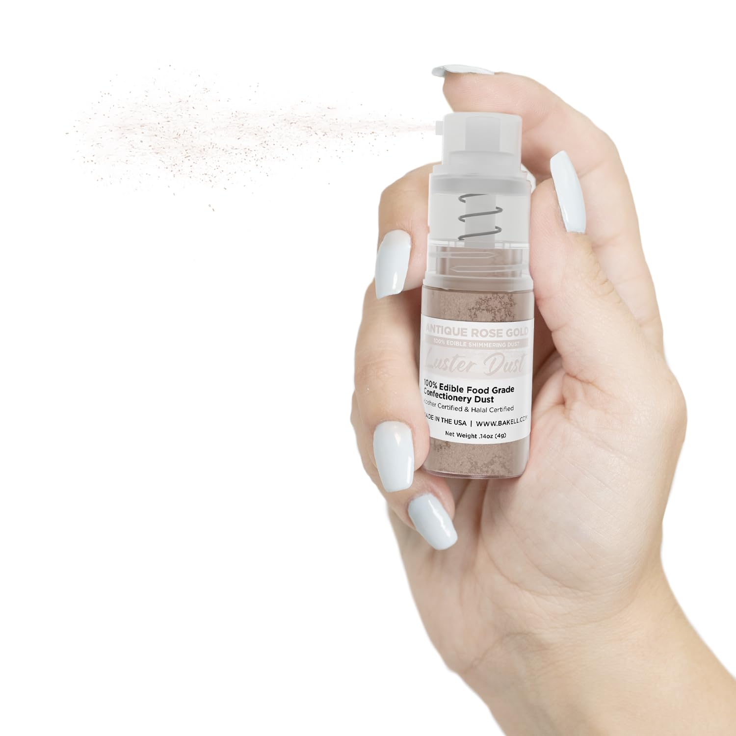 Luster Dust - Classic Blue (4G 1X Pump) | Edible Vegan Dust & Paint For Cake Decorating, Ice Cream, Desserts, Cocktails And Beverages By Bakell : Grocery & Gourmet Food