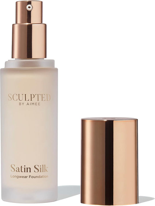 Satin Silk Longwear Foundation From Sculpted By Aimee (Fair 2.0) - Lightweight, Hydrating & Buildable High Coverage, Sweat-Resistant Foundation