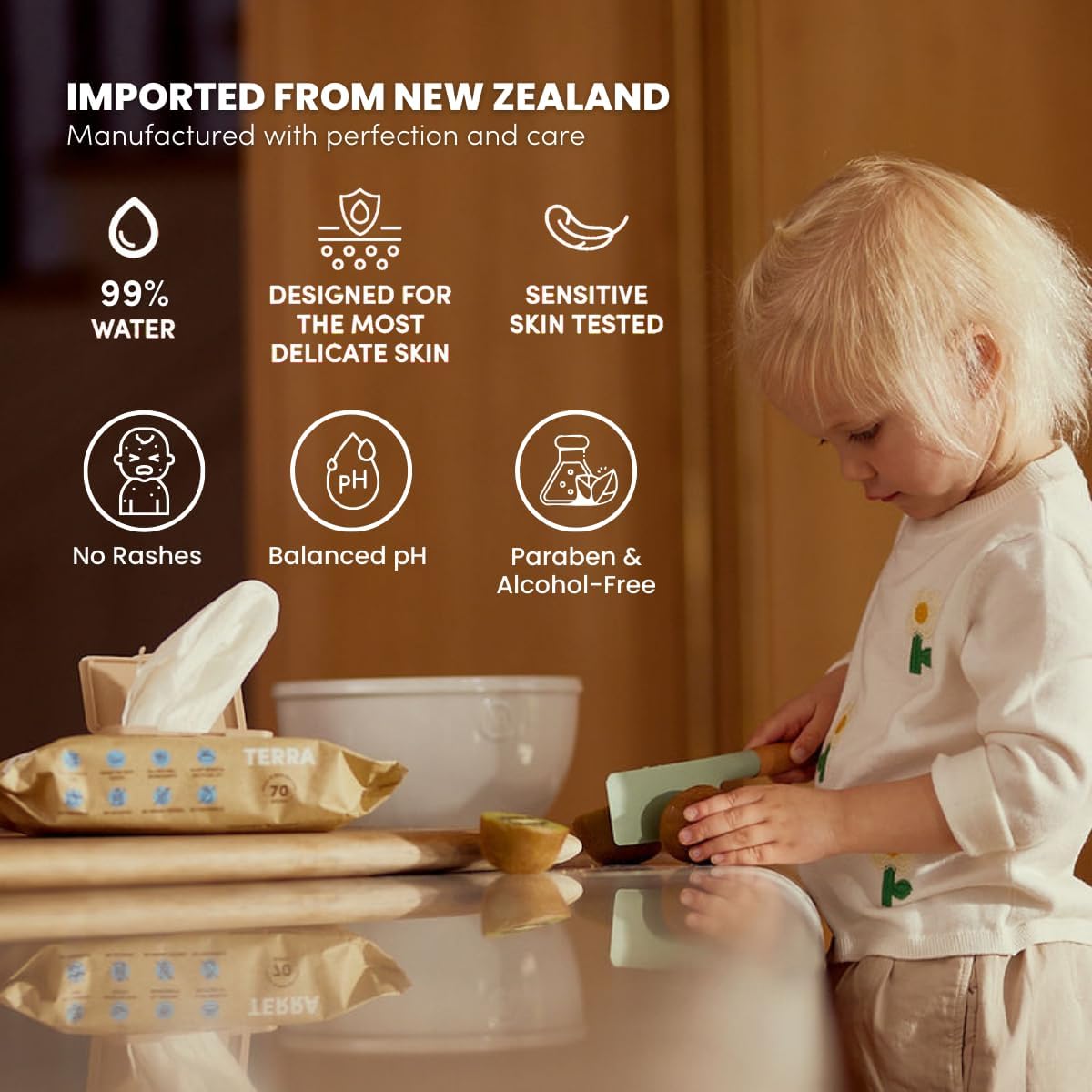 Bamboo Baby Wipes: Manuka Honey, 99.5% Pure New Zealand Water, 100% Biodegradable Bamboo Fiber, 0% Plastic, Unscented Baby Wipes For Sensitive Skin, 1 Pack Of 70 Wipes